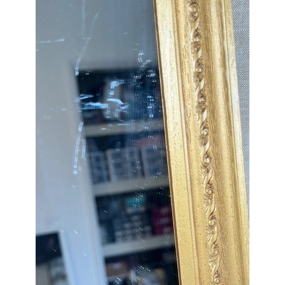 Vintage Gold Octagon Wall Mirrors, Pair of Hollywood Regency Accent Mirrors